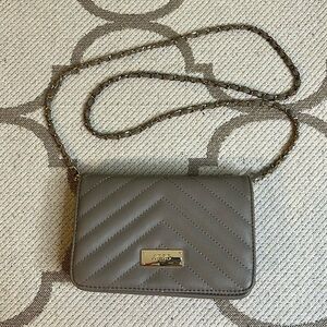 BCBG chain link faux leather grey crossbody bag